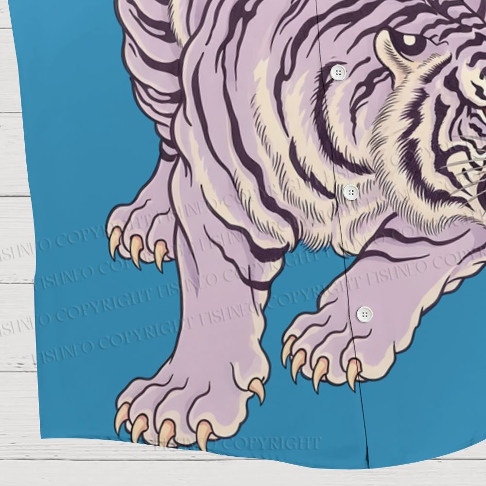 Japan Purple tiger Hawaiian Shirt