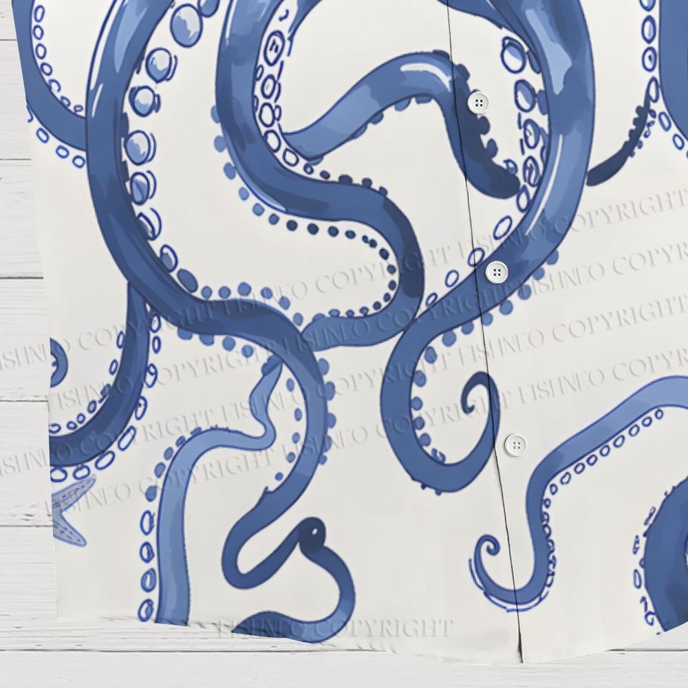 Octopus Print Hawaiian Shirt