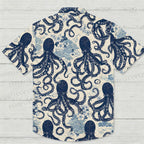 Octopus Print Hawaiian Shirt