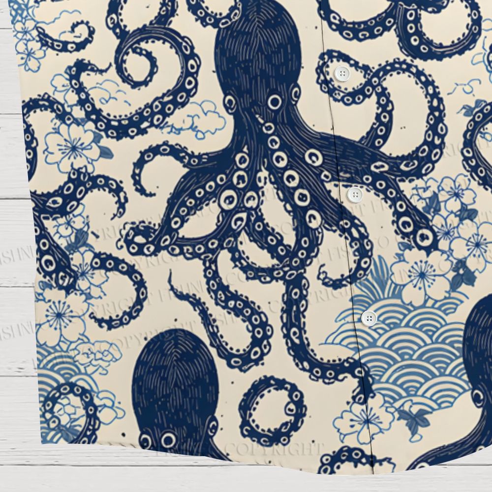 Octopus Print Hawaiian Shirt