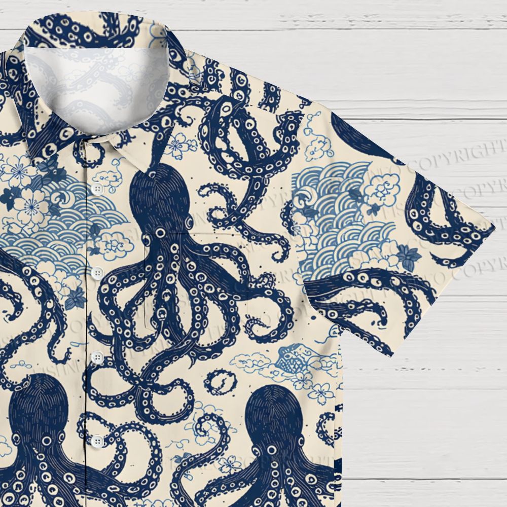 Octopus Print Hawaiian Shirt