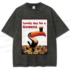 Unisex Lovely Day For A Guinness Printed Washed Tee