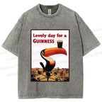 Unisex Lovely Day For A Guinness Printed Washed Tee