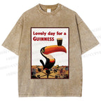 Unisex Lovely Day For A Guinness Printed Washed Tee