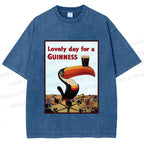 Unisex Lovely Day For A Guinness Printed Washed Tee