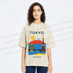 Unisex Tokyo Bauhaus Printed Washed Tee