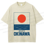 Unisex Okinawa Japan Printed Washed Tee
