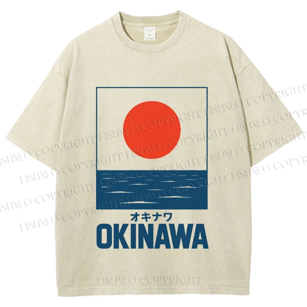 Unisex Okinawa Japan Printed Washed Tee