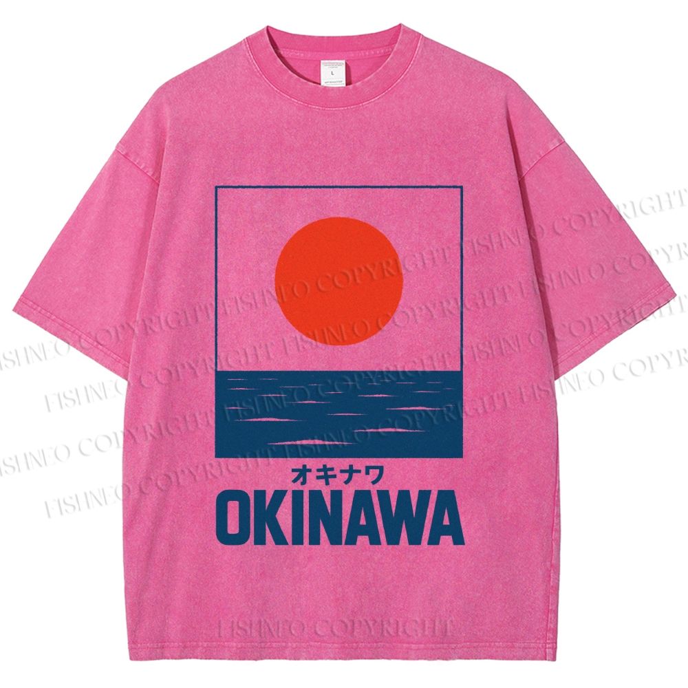 Unisex Okinawa Japan Printed Washed Tee