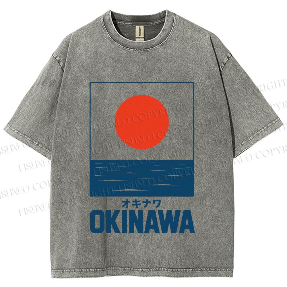 Unisex Okinawa Japan Printed Washed Tee