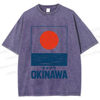Unisex Okinawa Japan Printed Washed Tee