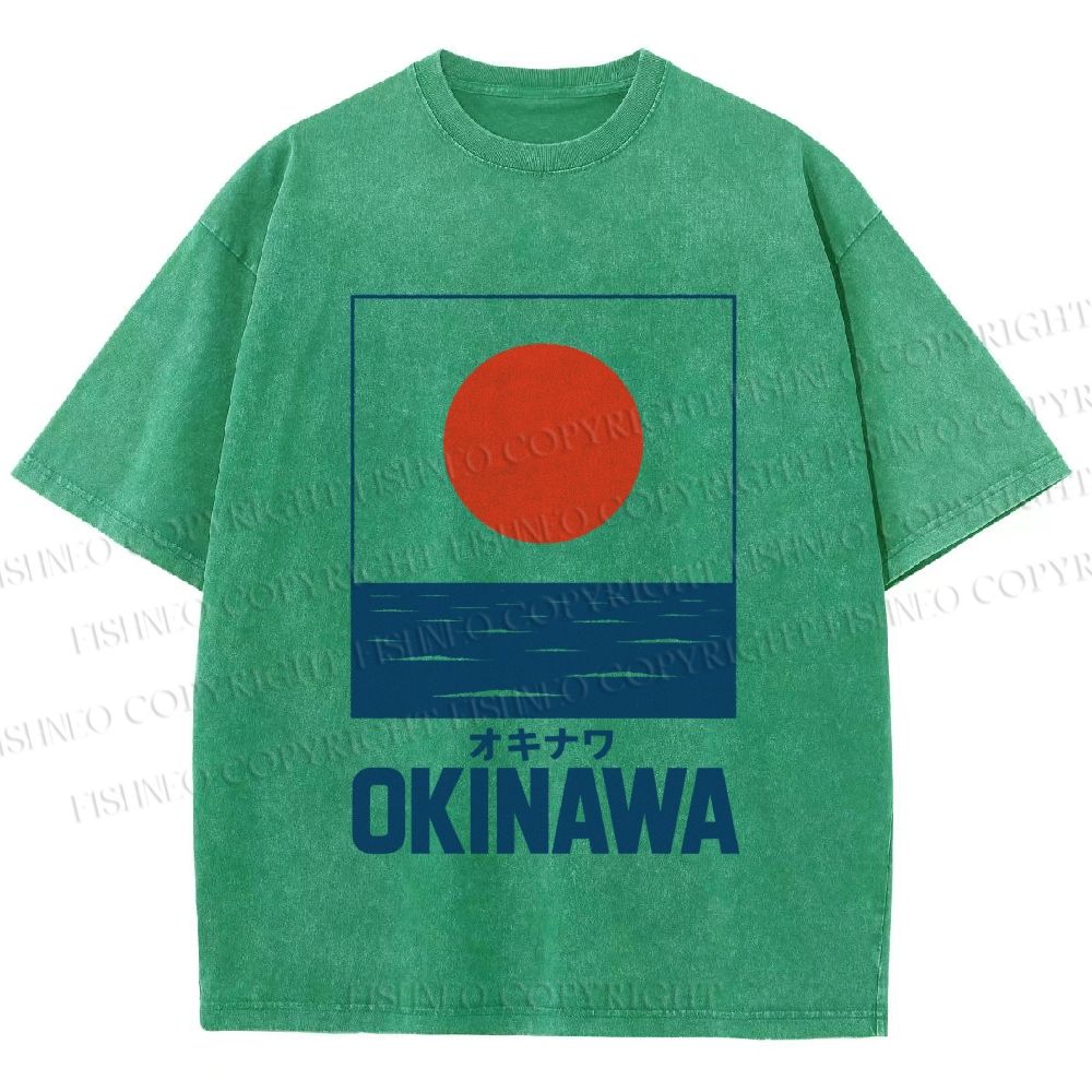Unisex Okinawa Japan Printed Washed Tee
