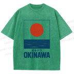 Unisex Okinawa Japan Printed Washed Tee