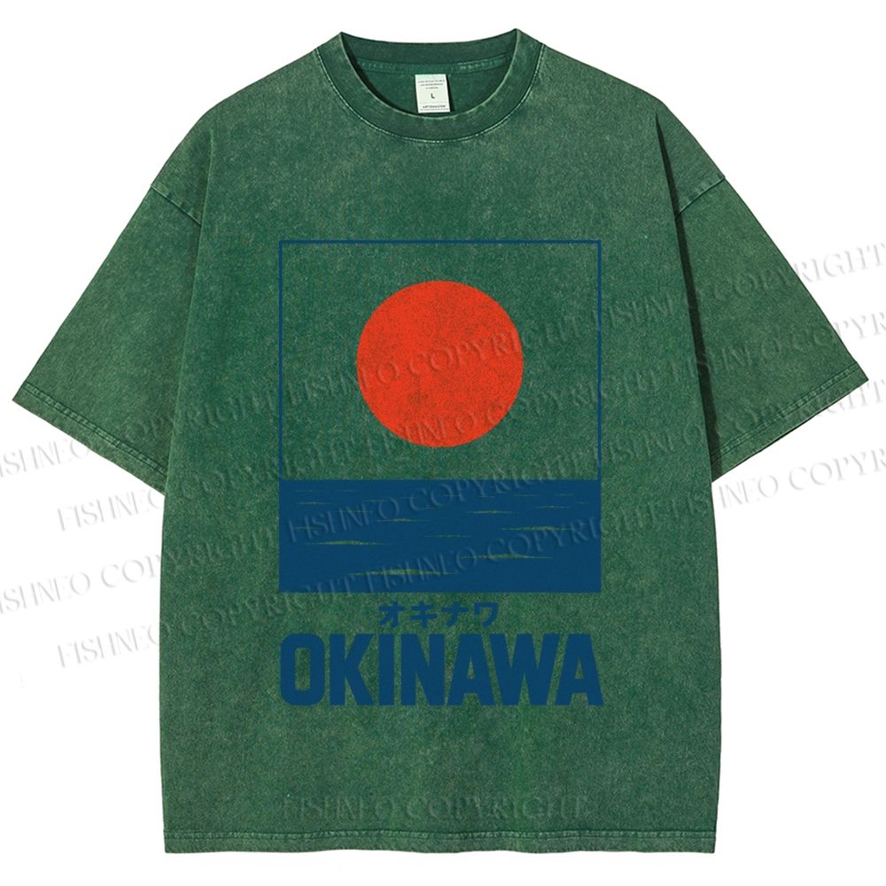 Unisex Okinawa Japan Printed Washed Tee
