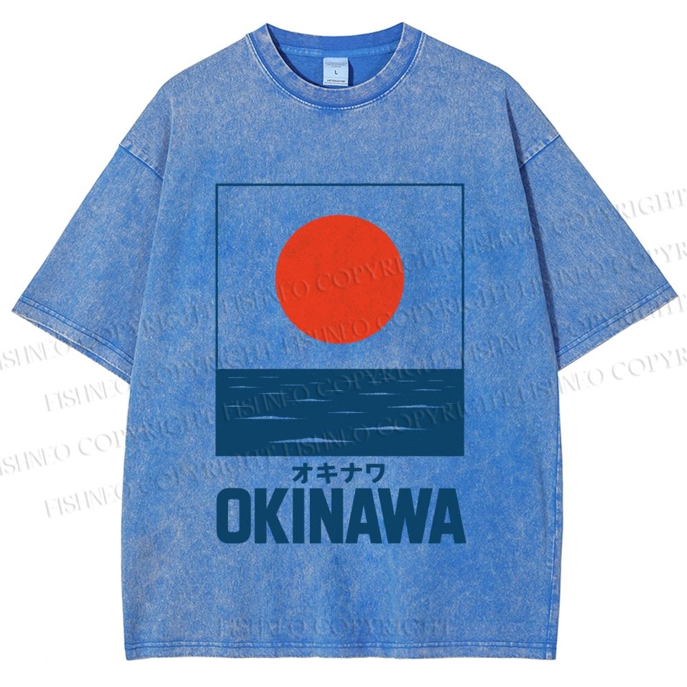Unisex Okinawa Japan Printed Washed Tee