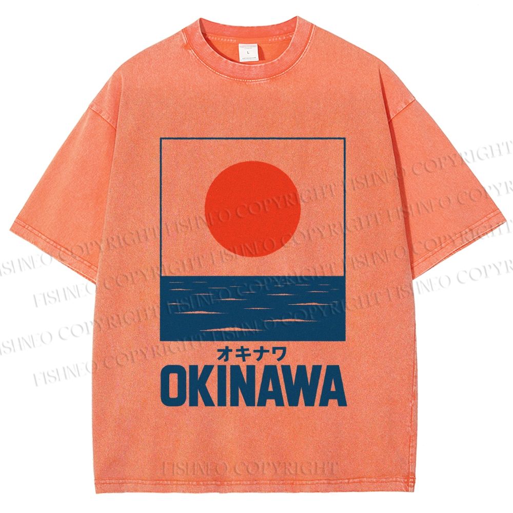 Unisex Okinawa Japan Printed Washed Tee