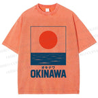 Unisex Okinawa Japan Printed Washed Tee