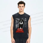 Unisex Sighthound Lino Printed Washed Tank Top