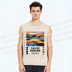 Unisex Yayoi Kusama Multicolor River Printed Washed Tank Top