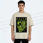 Unisex Alien Printed Washed Tee