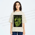 Unisex Alien Printed Washed Tee