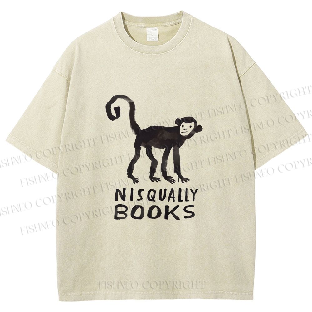 Unisex Silly Monkey Nisqually Books Printed Washed Tee
