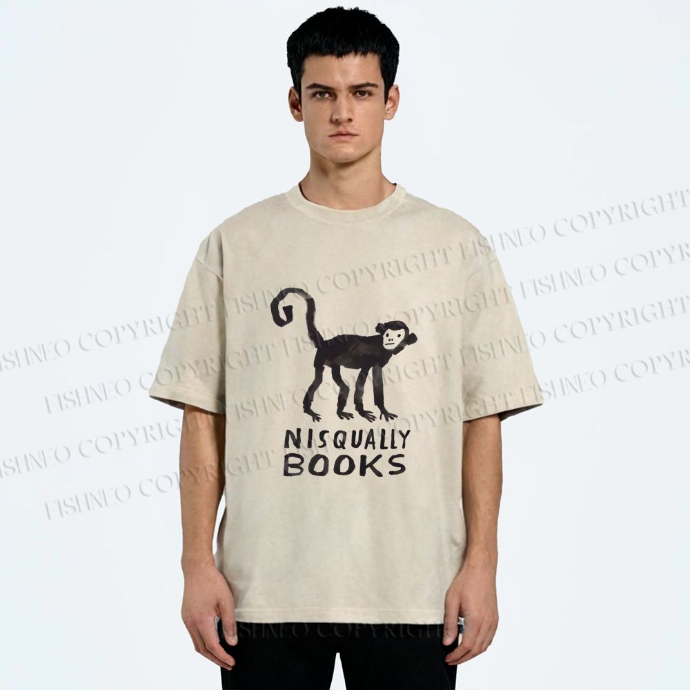 Unisex Silly Monkey Nisqually Books Printed Washed Tee