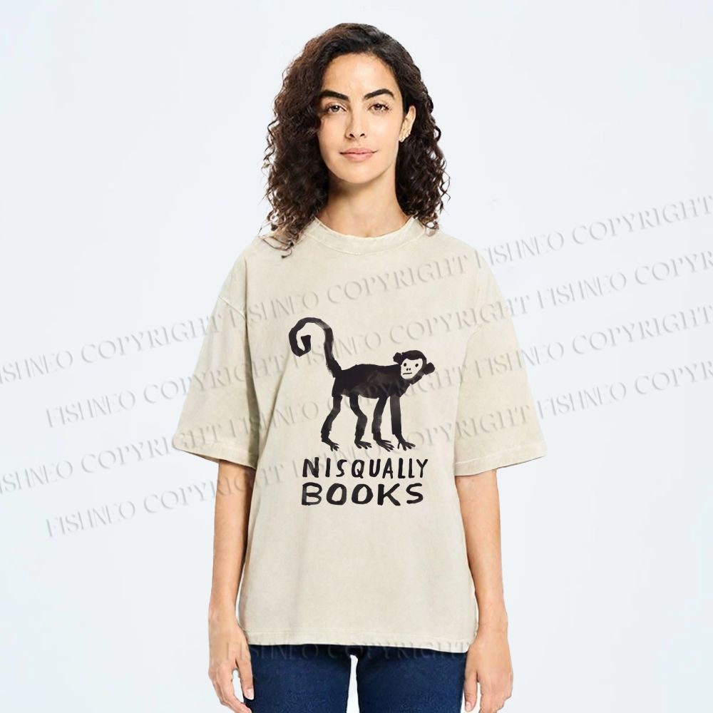 Unisex Silly Monkey Nisqually Books Printed Washed Tee