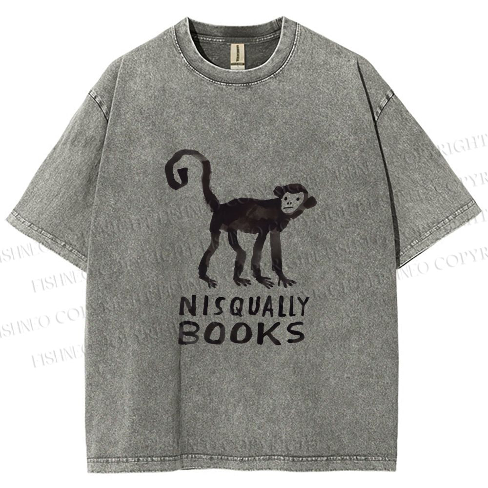 Unisex Silly Monkey Nisqually Books Printed Washed Tee