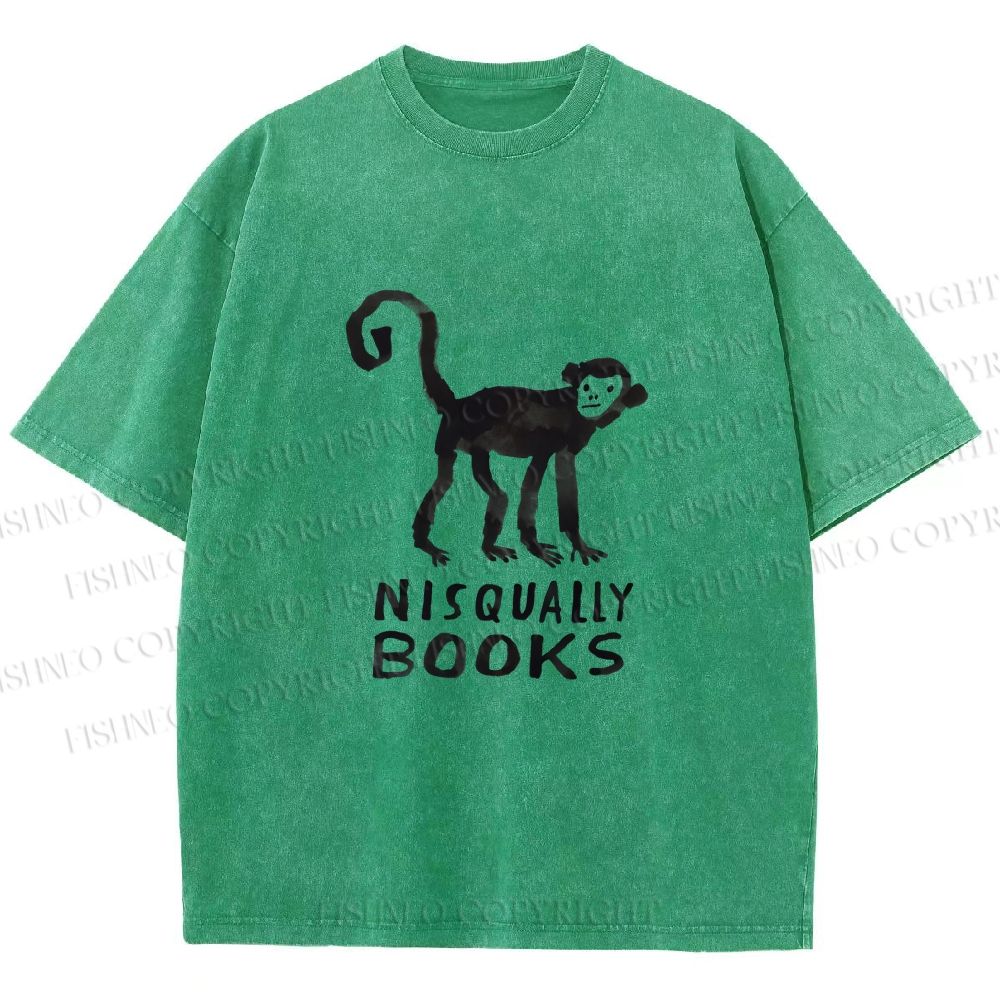 Unisex Silly Monkey Nisqually Books Printed Washed Tee