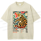 Unisex Yayoi Kusama Tiger Printed Washed Tee