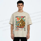 Unisex Yayoi Kusama Tiger Printed Washed Tee