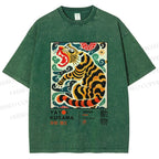 Unisex Yayoi Kusama Tiger Printed Washed Tee