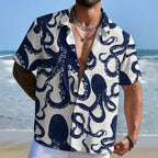Octopus Print Hawaiian Shirt