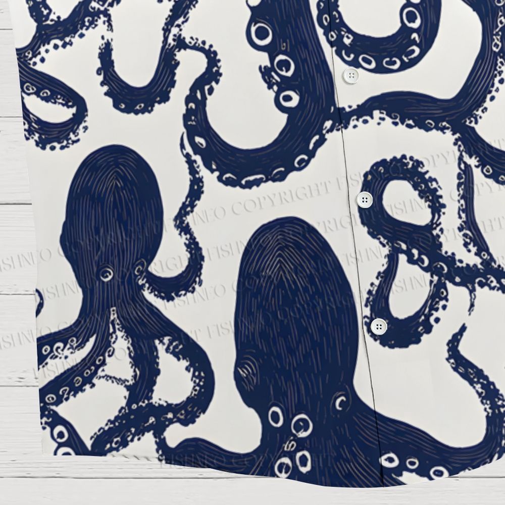 Octopus Print Hawaiian Shirt