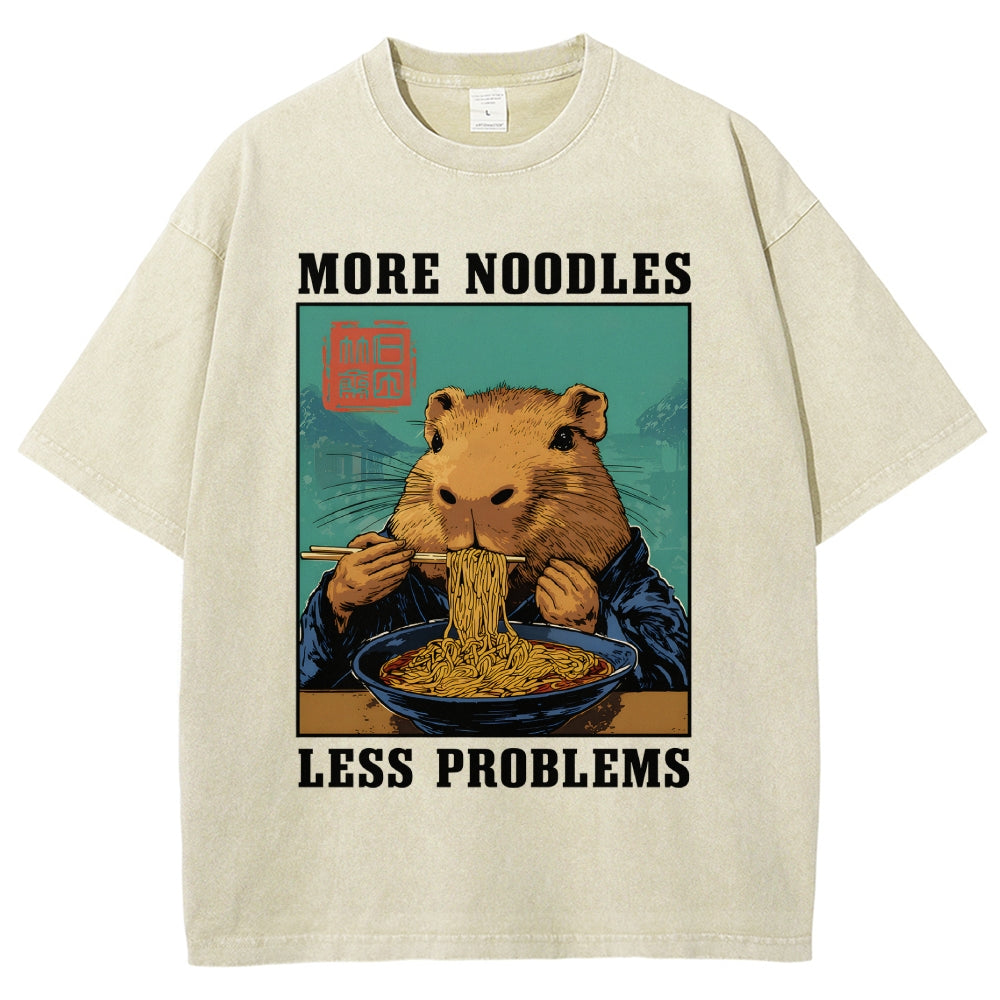 More Noodles Less Problems Washed T-Shirt