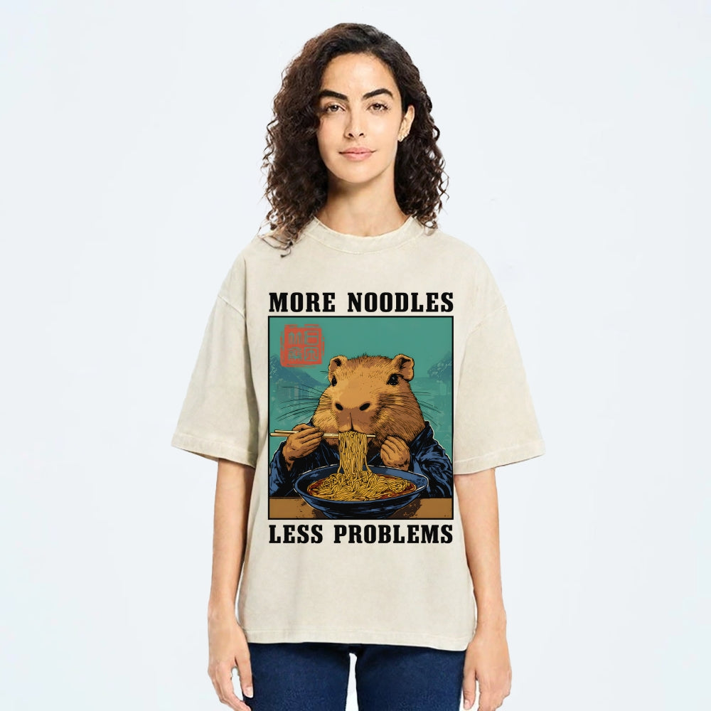 More Noodles Less Problems Washed T-Shirt
