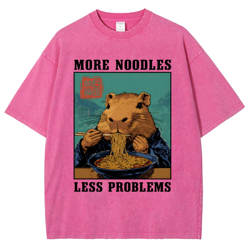 More Noodles Less Problems Washed T-Shirt