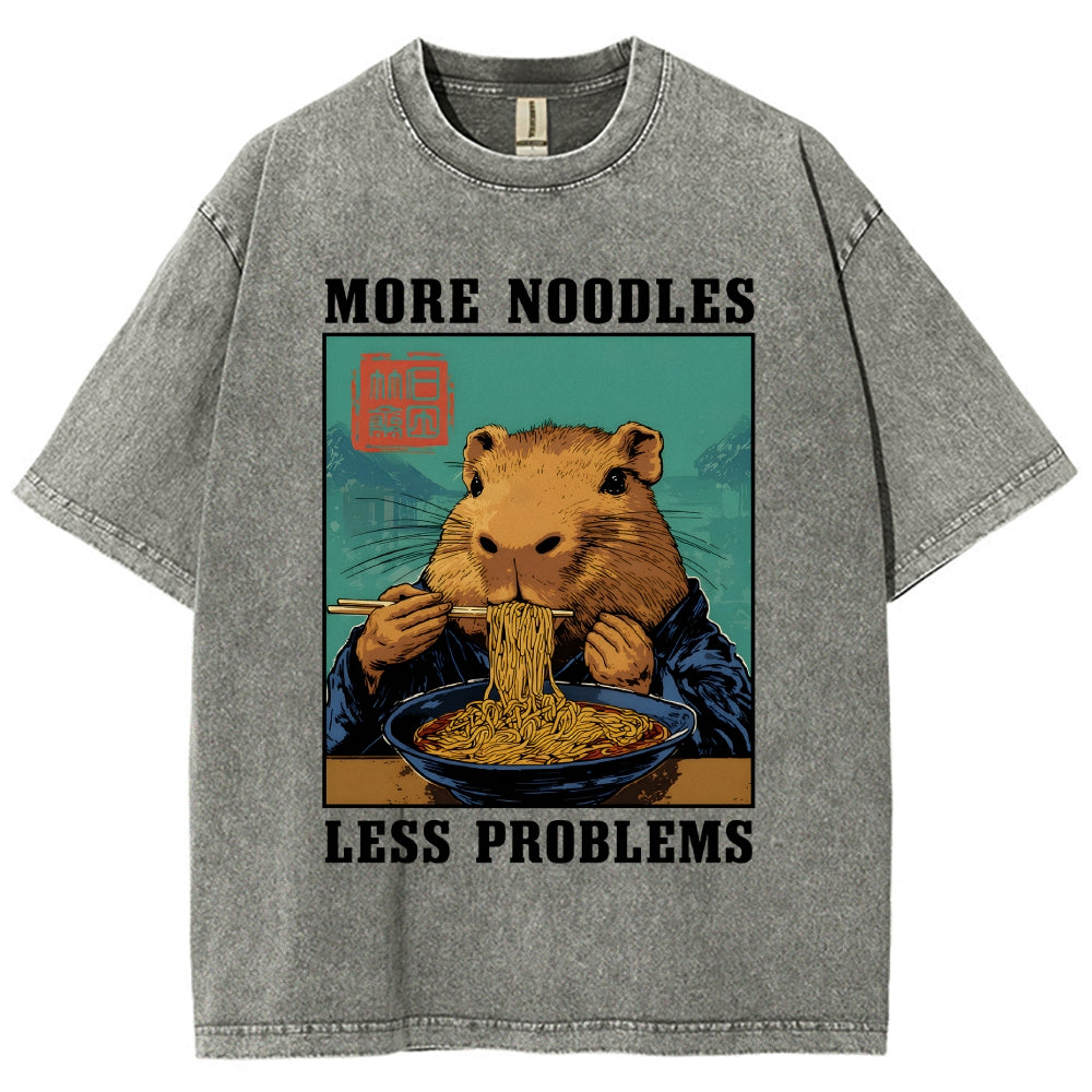 More Noodles Less Problems Washed T-Shirt