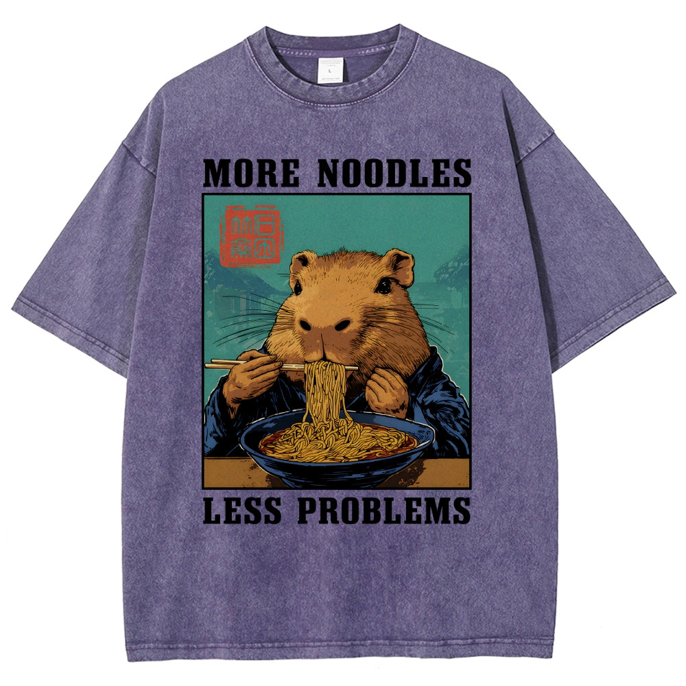 More Noodles Less Problems Washed T-Shirt