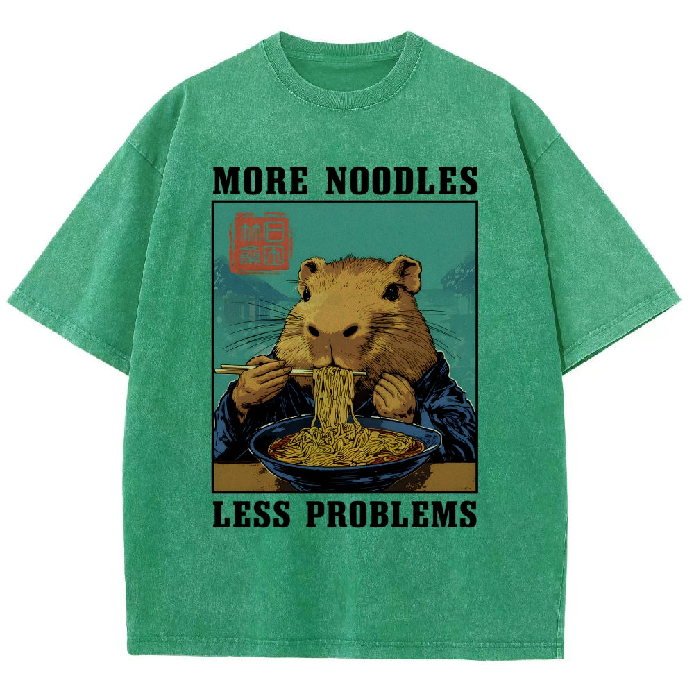 More Noodles Less Problems Washed T-Shirt