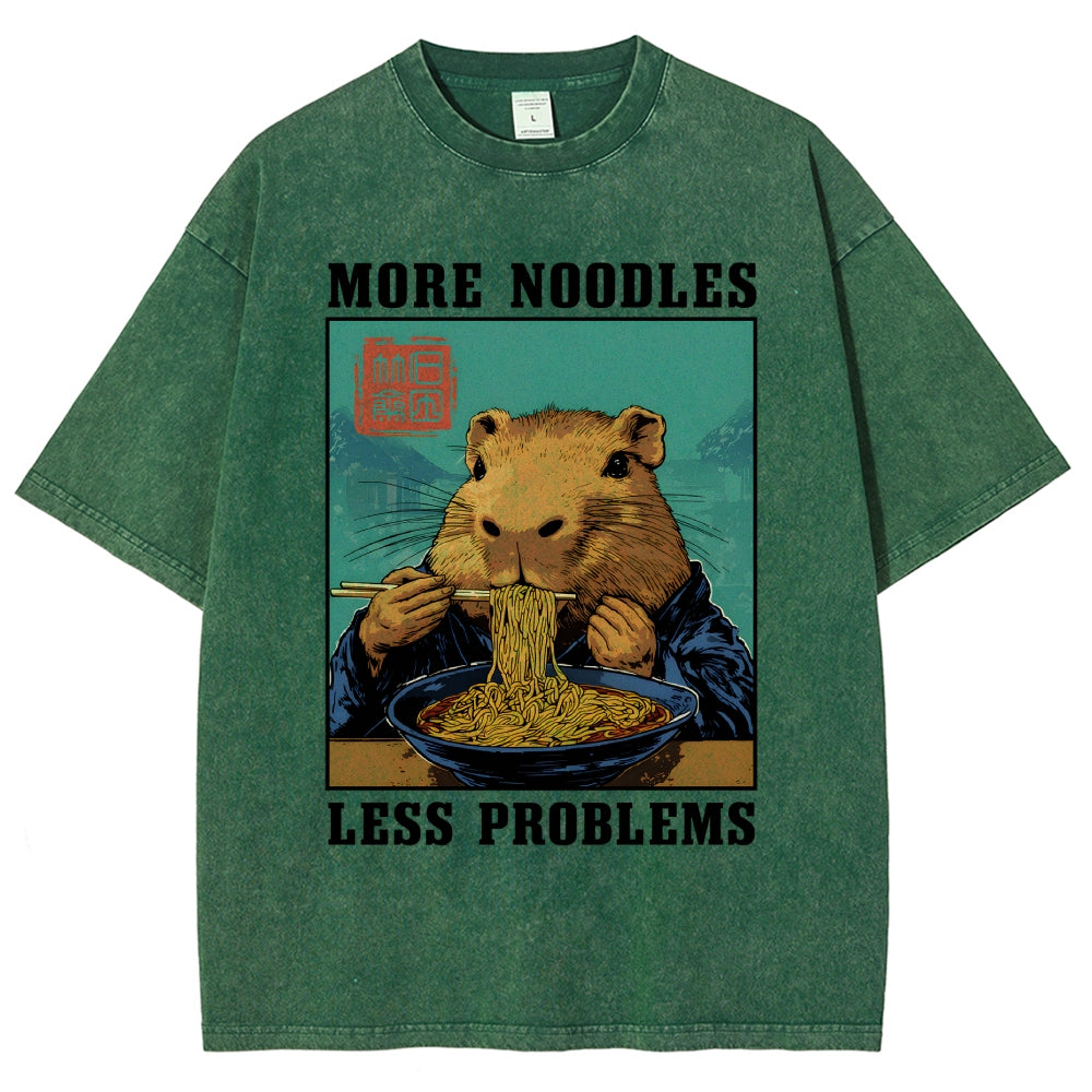 More Noodles Less Problems Washed T-Shirt