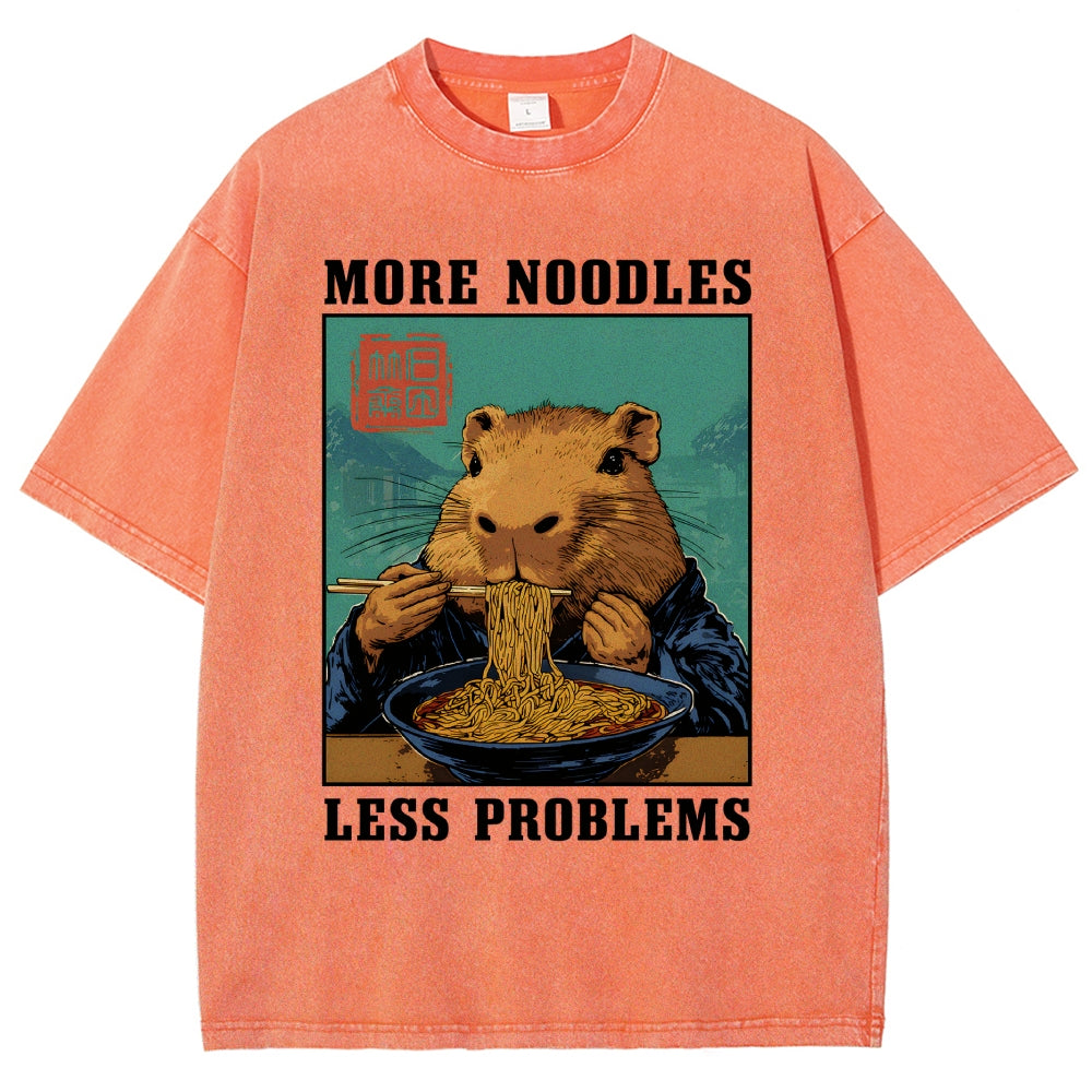 More Noodles Less Problems Washed T-Shirt