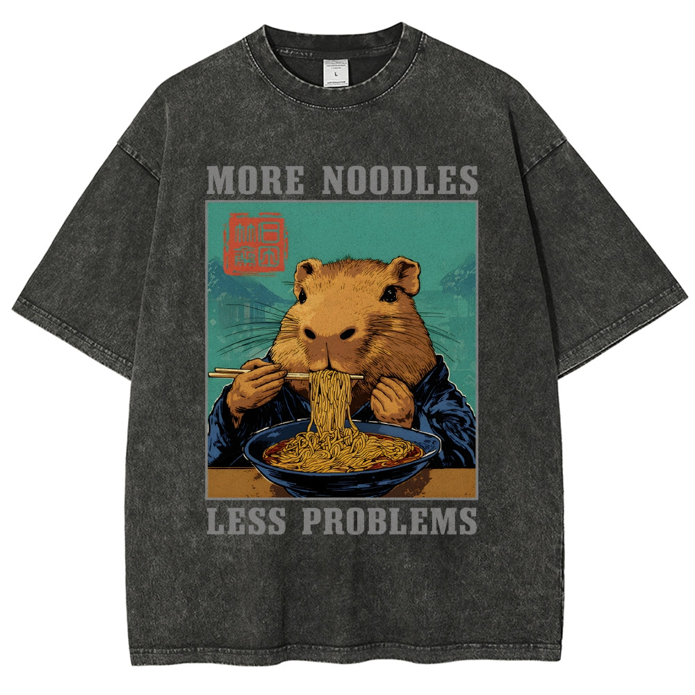 More Noodles Less Problems Washed T-Shirt