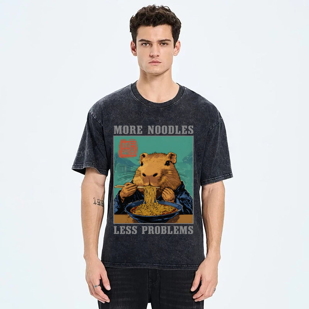 More Noodles Less Problems Washed T-Shirt