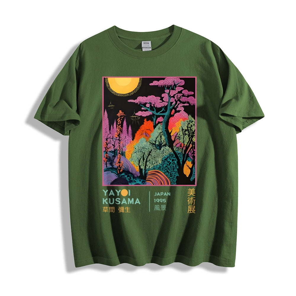 Unisex Classic Cotton Yayoi Kusama Tree Printed T-shirt