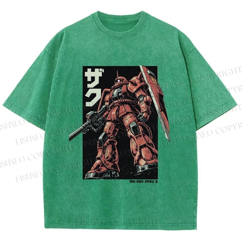 Unisex MS-06S ZAKU II Printed Washed Tee