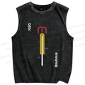 Unisex Bauhaus Bicycle Printed Washed Tank Top