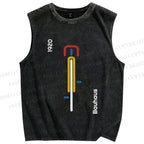 Unisex Bauhaus Bicycle Printed Washed Tank Top