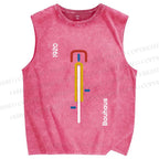 Unisex Bauhaus Bicycle Printed Washed Tank Top